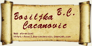 Bosiljka Cacanović vizit kartica